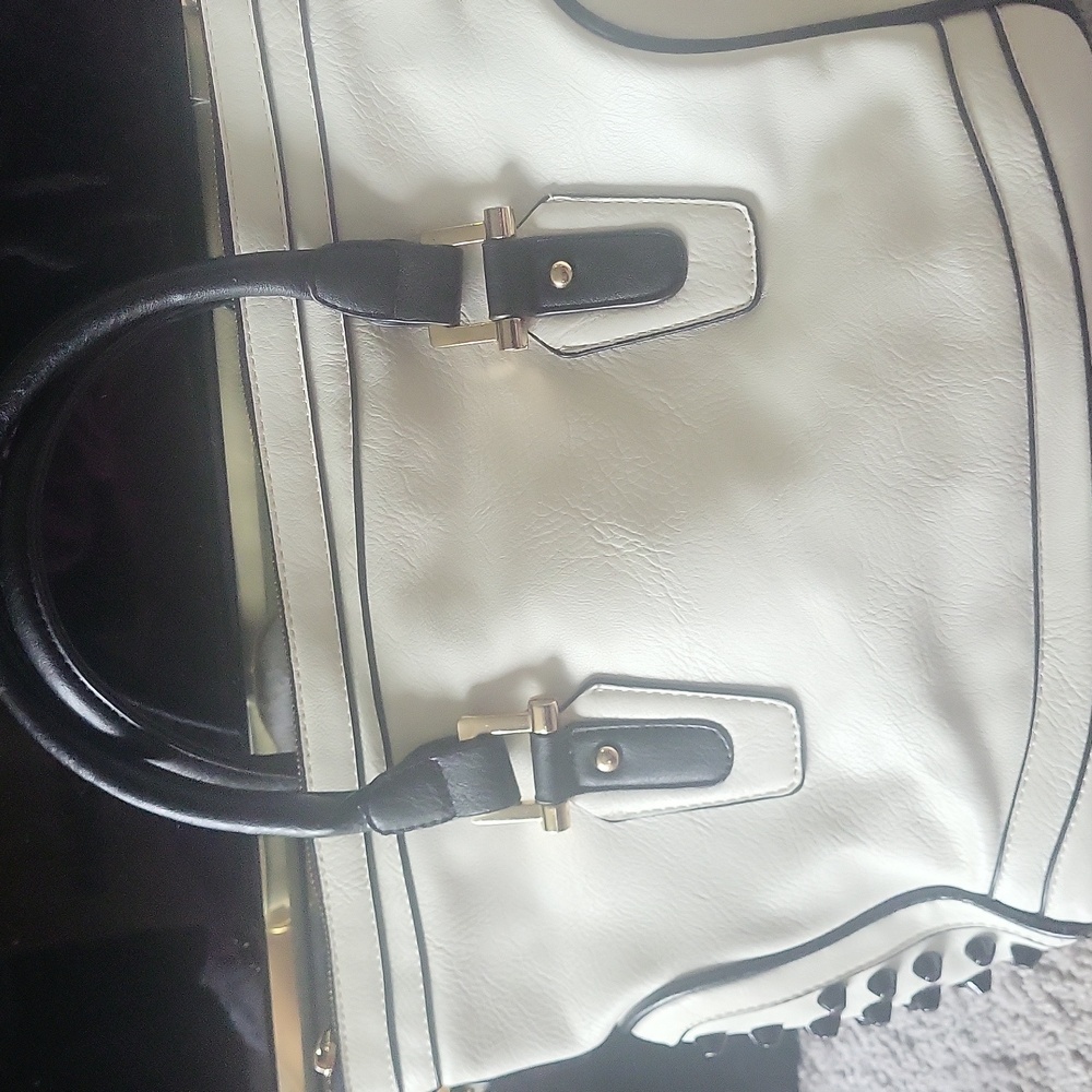 White detailed satchel